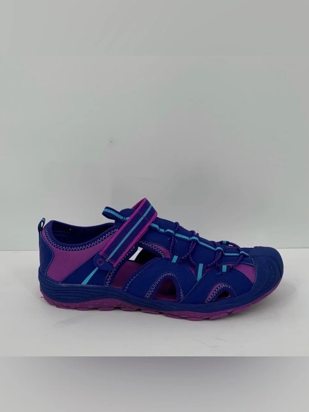Merrell Hydro Fisherman water sandal shoe closed toe blue purple Kids girls 37